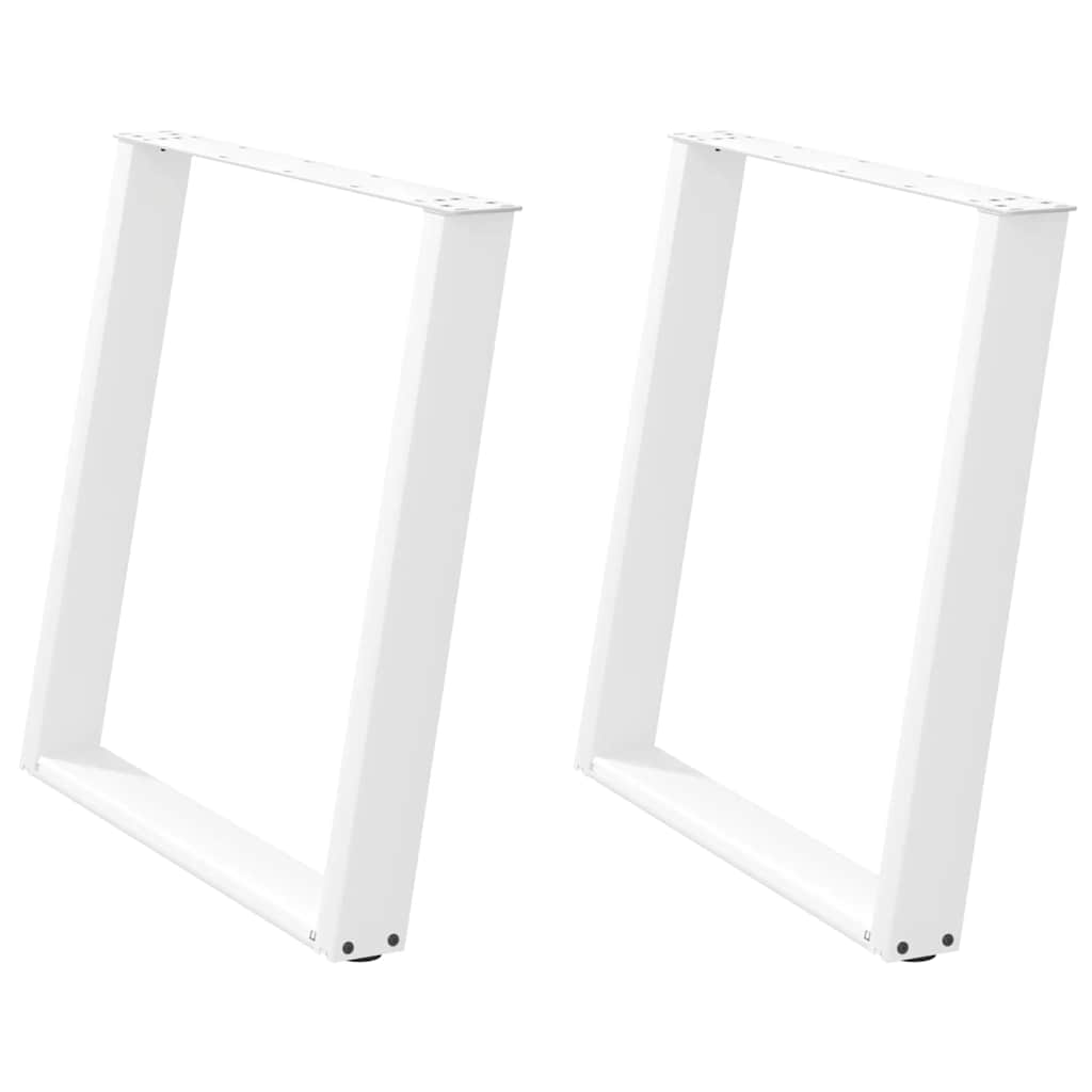 Noge za blagovaonski stol U-oblik 2 kom Bijele 70 x (72-73) cm Čelik