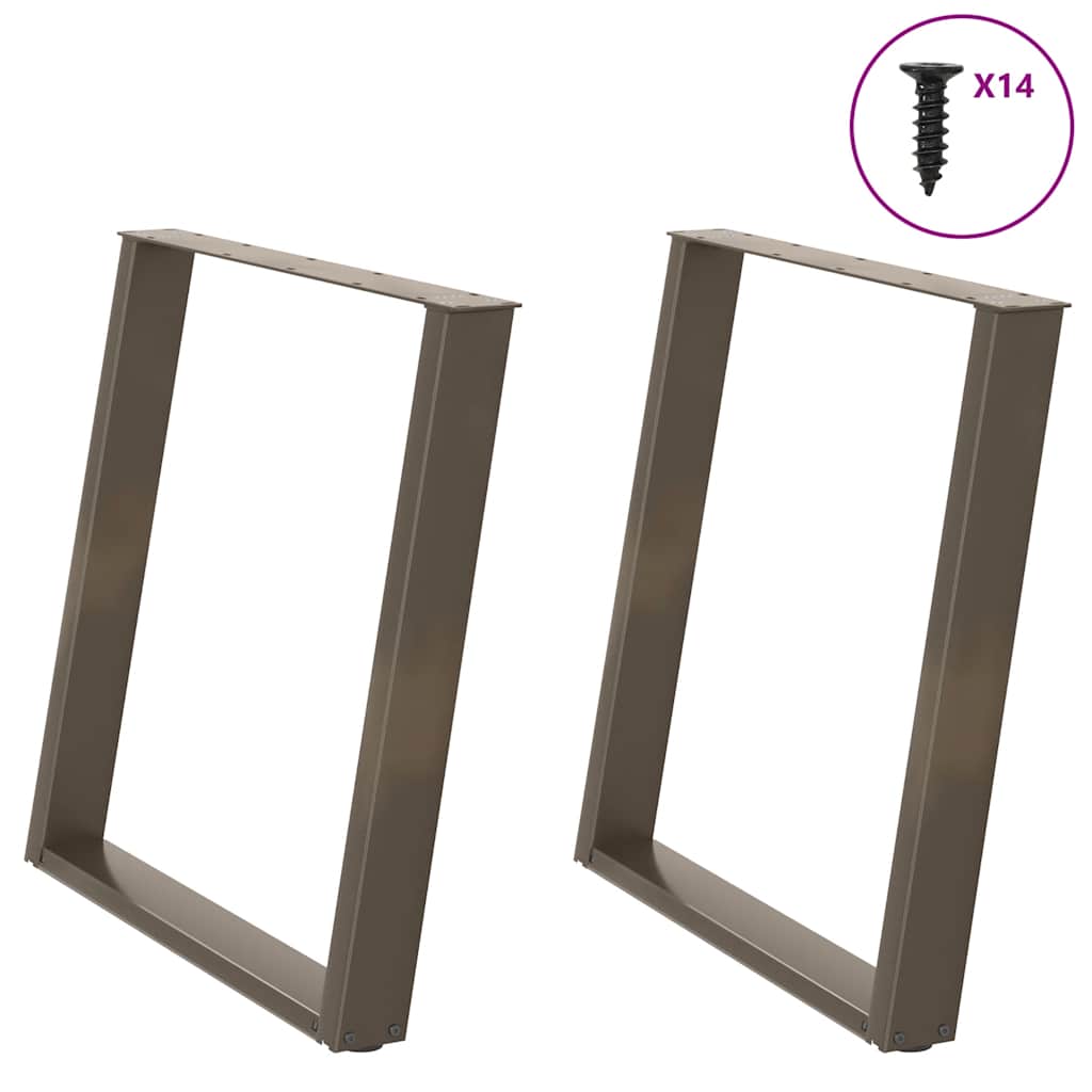 Noge za blagovaonski stol U-oblik 2 kom Prirodni čelik 70 x (72-73) cm Čelik