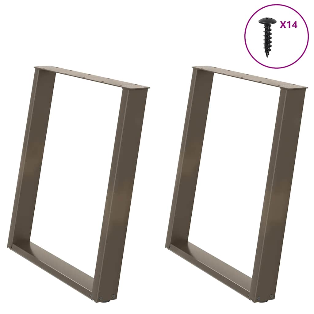Noge za blagovaonski stol U-oblik 2 kom Prirodni čelik 80 x (72-73) cm Čelik