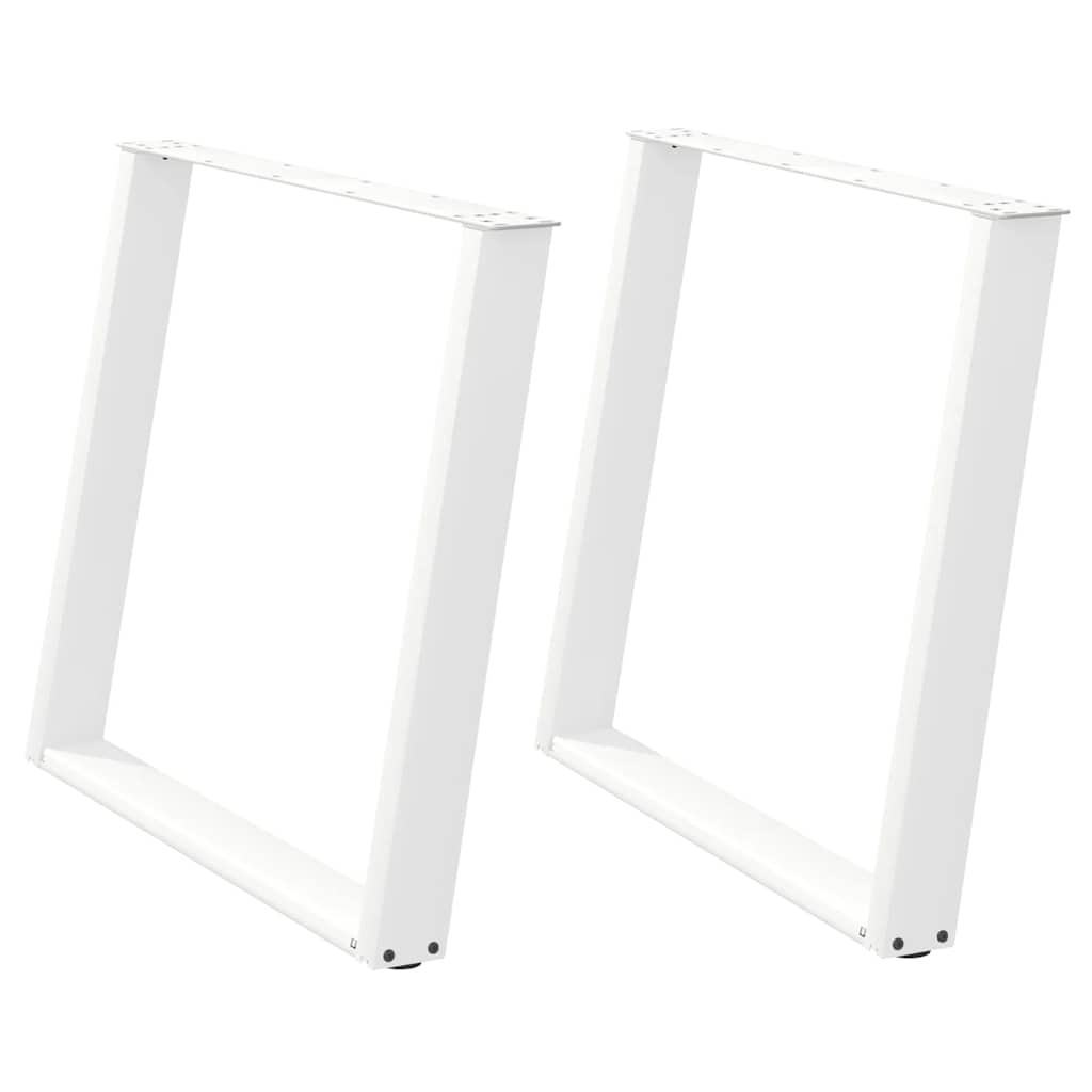 Noge za blagovaonski stol U-oblik 2 kom Bijele 90 x (72-73) cm Čelik