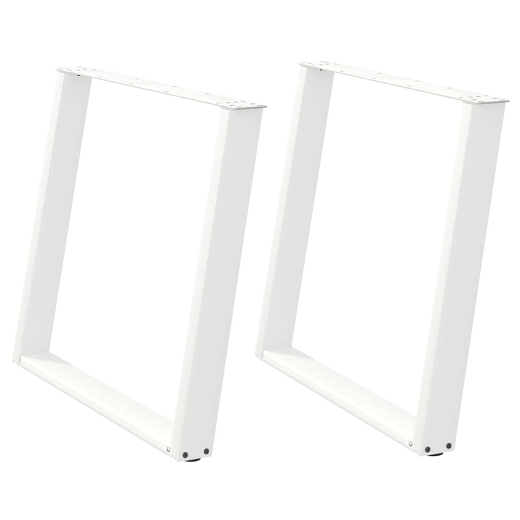 Noge za blagovaonski stol U-oblik 2 kom Bijele 100 x (72-73) cm Čelik