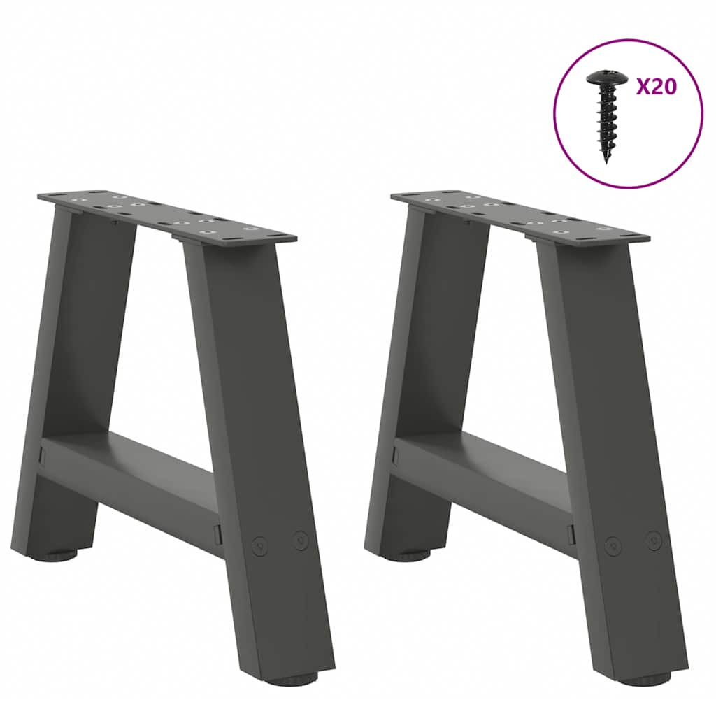 Noge za klub stolić A-oblika 2 kom antracit 40 x (30-31) cm čelik