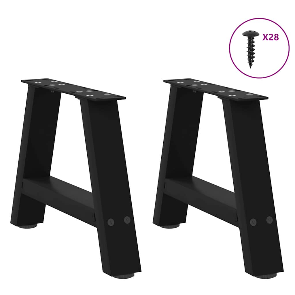 Noge za klub stolić A-oblika 2 kom Crne 50 x (30-31) cm Čelik