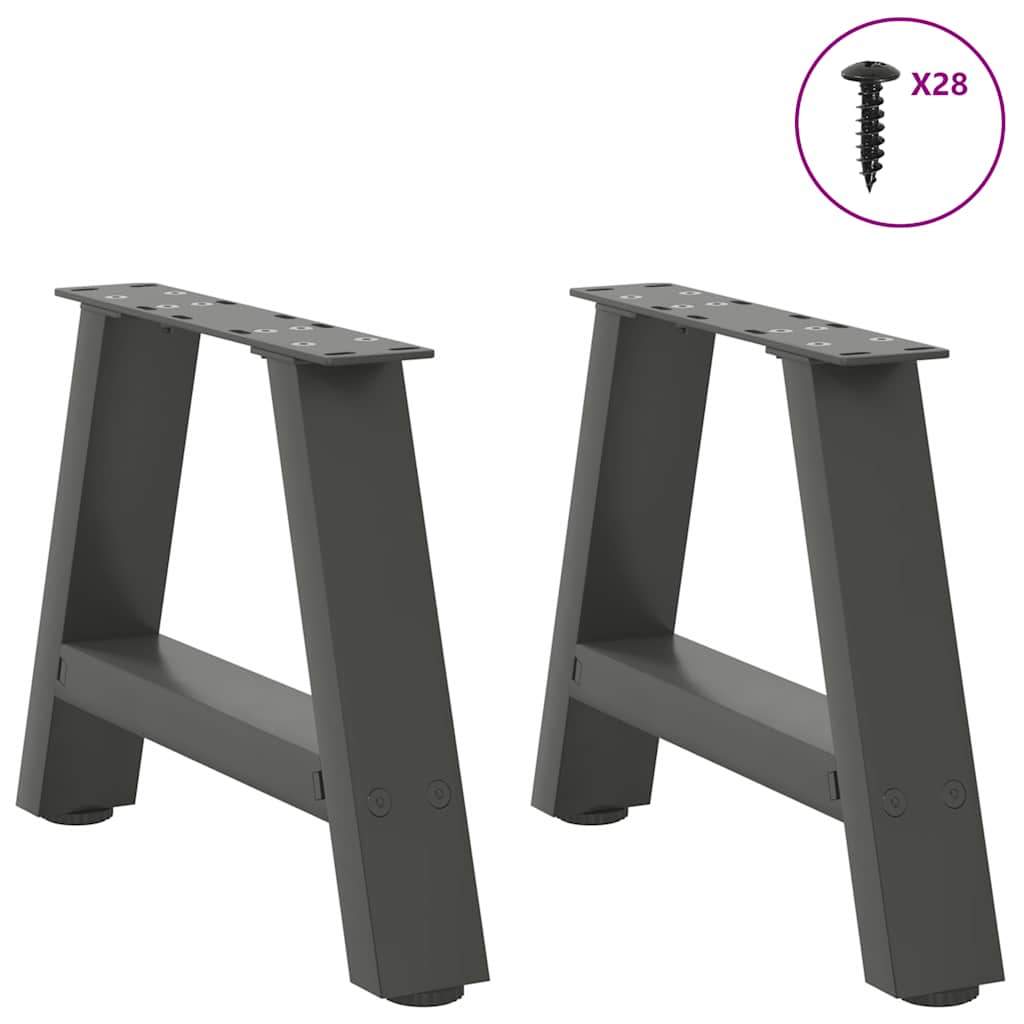 Noge za klub stolić A-oblika 2 kom antracit 50 x (30-31) cm čelik