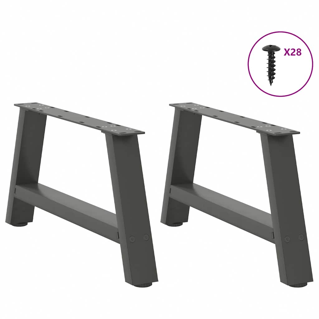 Noge za klub stolić A-oblika 2 kom antracit 60 x (30-31) cm čelik