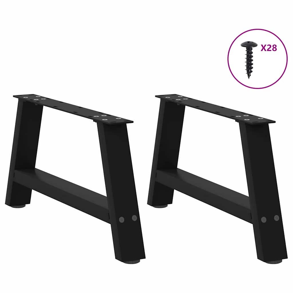 Noge za klub stolić A-oblika 2 kom Crne 70 x (30-31) cm Čelik