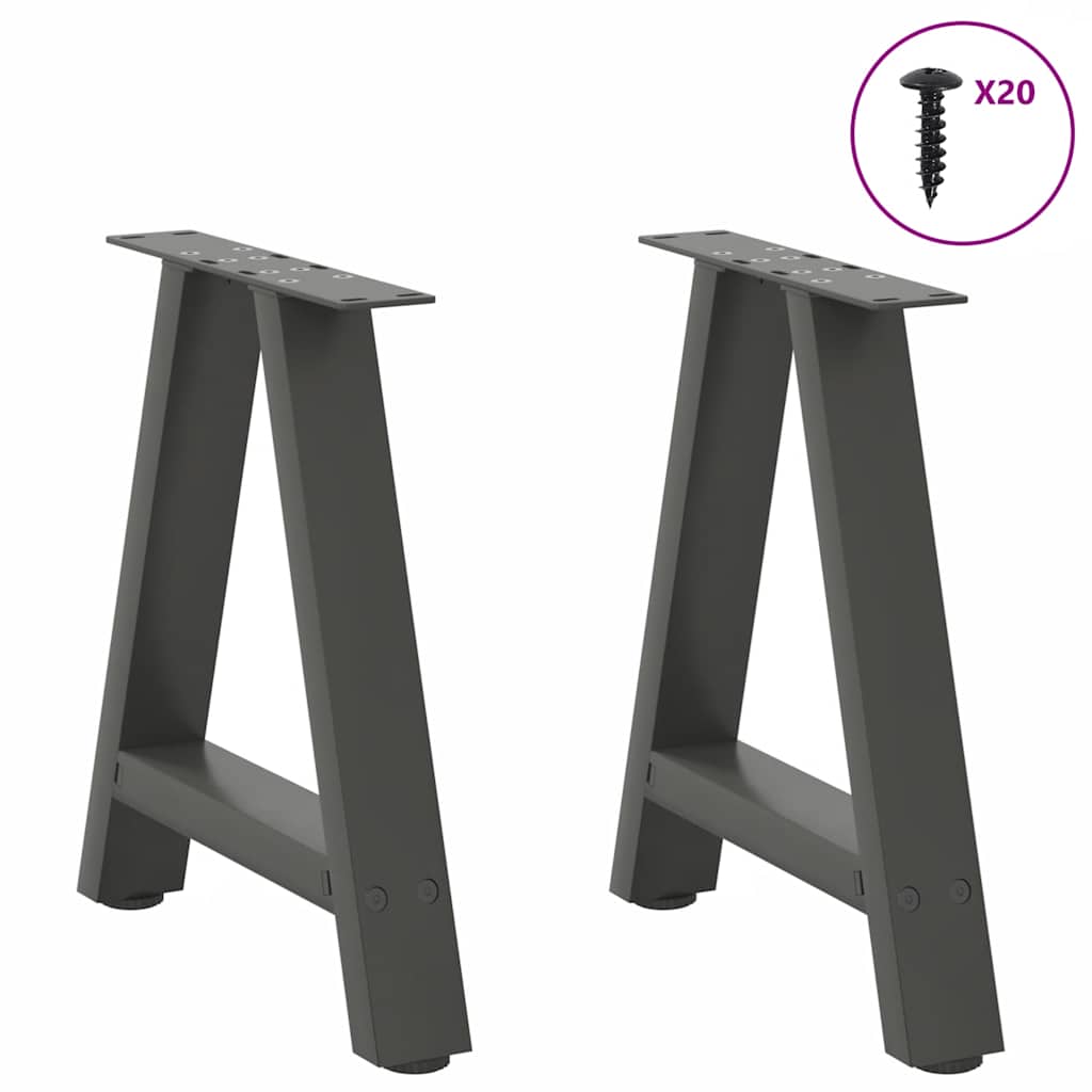 Noge za klub stolić A-oblika 2 kom antracit 50 x (42-43) cm čelik