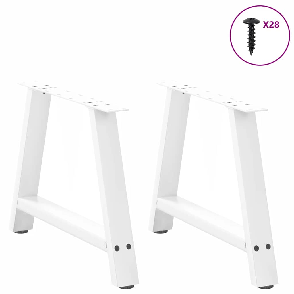 Noge za klub stolić A-oblika 2 kom Bijele 60 x (42-43) cm Čelik