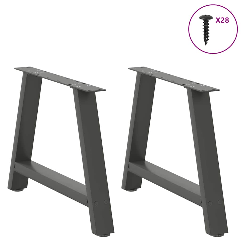 Noge za klub stolić A-oblika 2 kom antracit 60 x (42-43) cm čelik