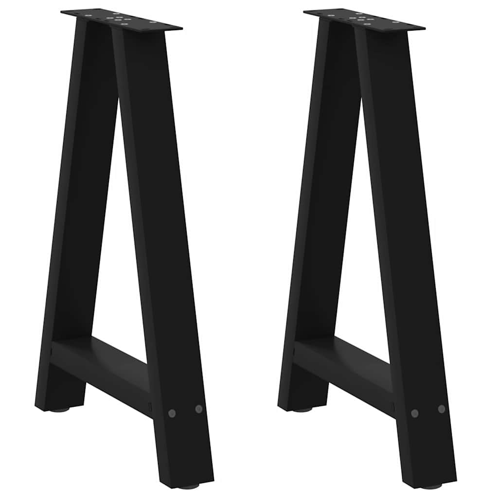 Noge za blagovaonski stol A-oblika 2 kom Crne 60 x (72-73) cm Čelik