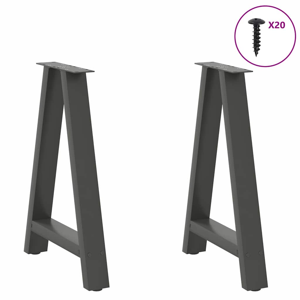 Noge za blagovaonski stol A-oblika 2 kom antracit 60 x (72-73) cm čelik