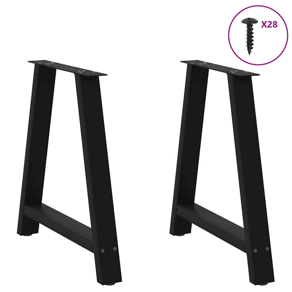 Noge za blagovaonski stol A-oblika 2 kom Crne 80 x (72-73) cm Čelik