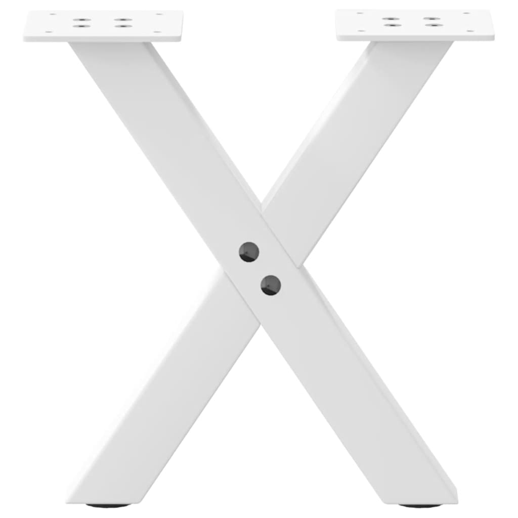 Noge za klub stolić u obliku slova X, 2 kom, bijele, 30 x (30-31) cm, čelik