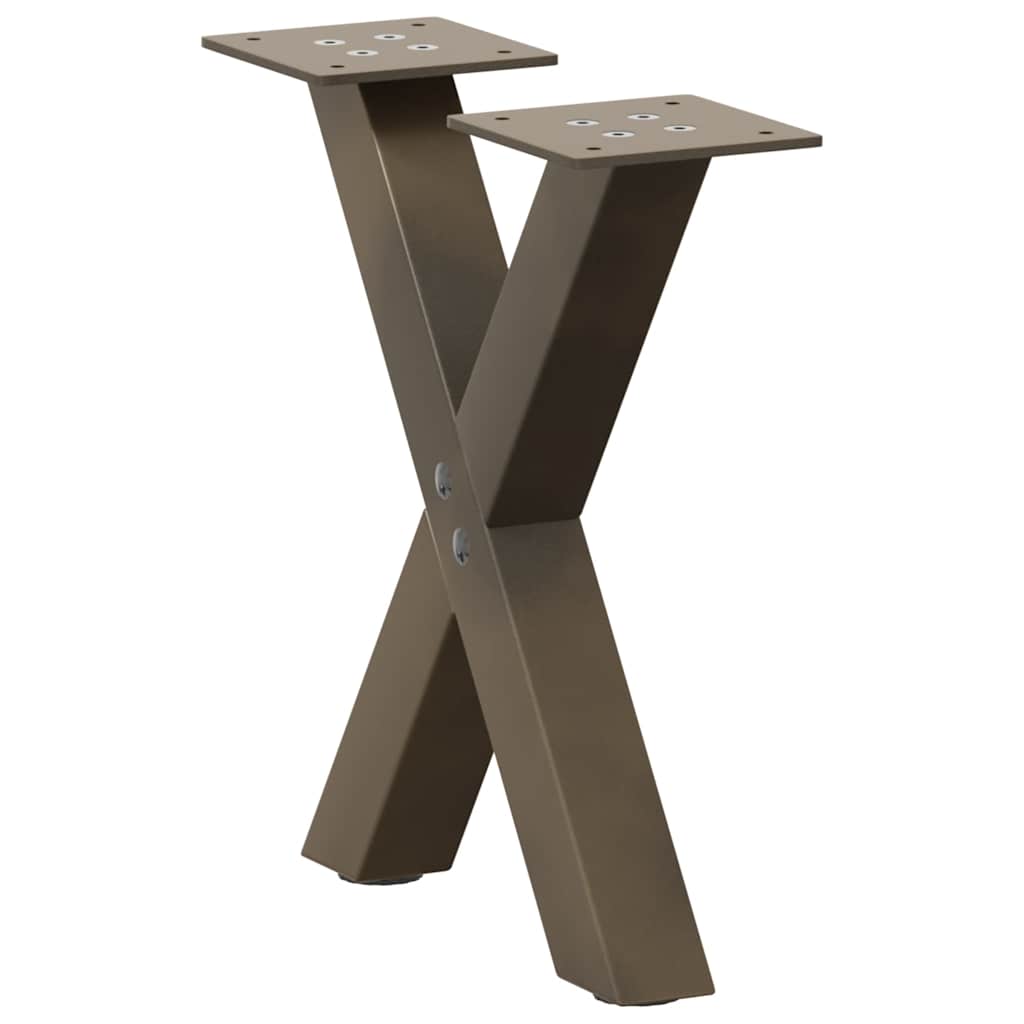 Noge za klub stolić u obliku slova X, 2 kom, prirodni čelik, 30 x (30-31) cm, čelik