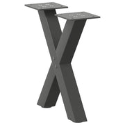 Noge za klub stolić u obliku slova X, 2 kom, antracit, 37 x (30-31) cm, čelik