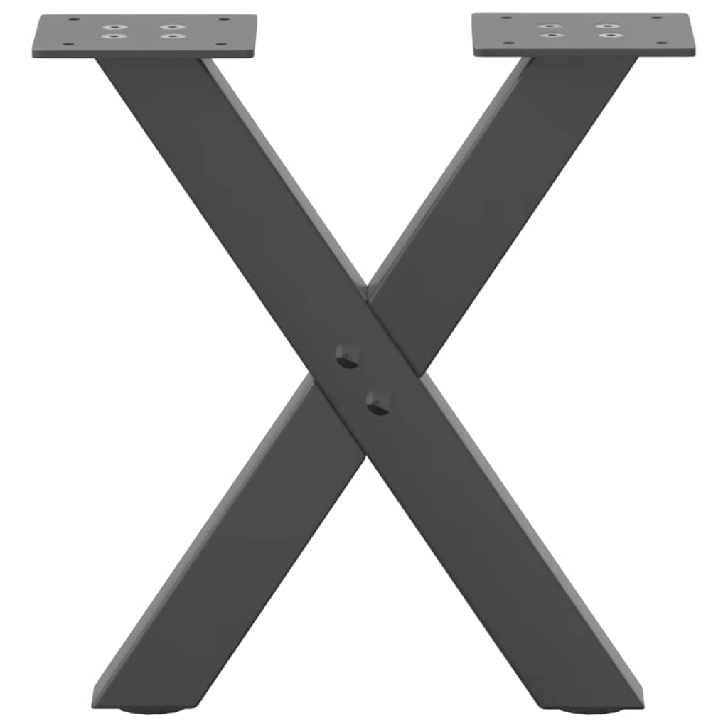 Noge za klub stolić u obliku slova X, 2 kom, antracit, 37 x (30-31) cm, čelik