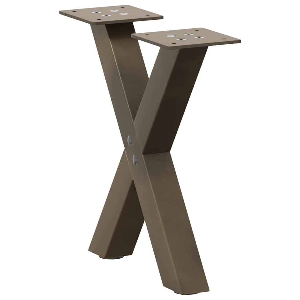 Noge za klub stolić u obliku slova X, 2 kom, prirodni čelik, 37 x (30-31) cm, čelik