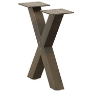 Noge za klub stolić u obliku slova X, 2 kom, prirodni čelik, 37 x (30-31) cm, čelik