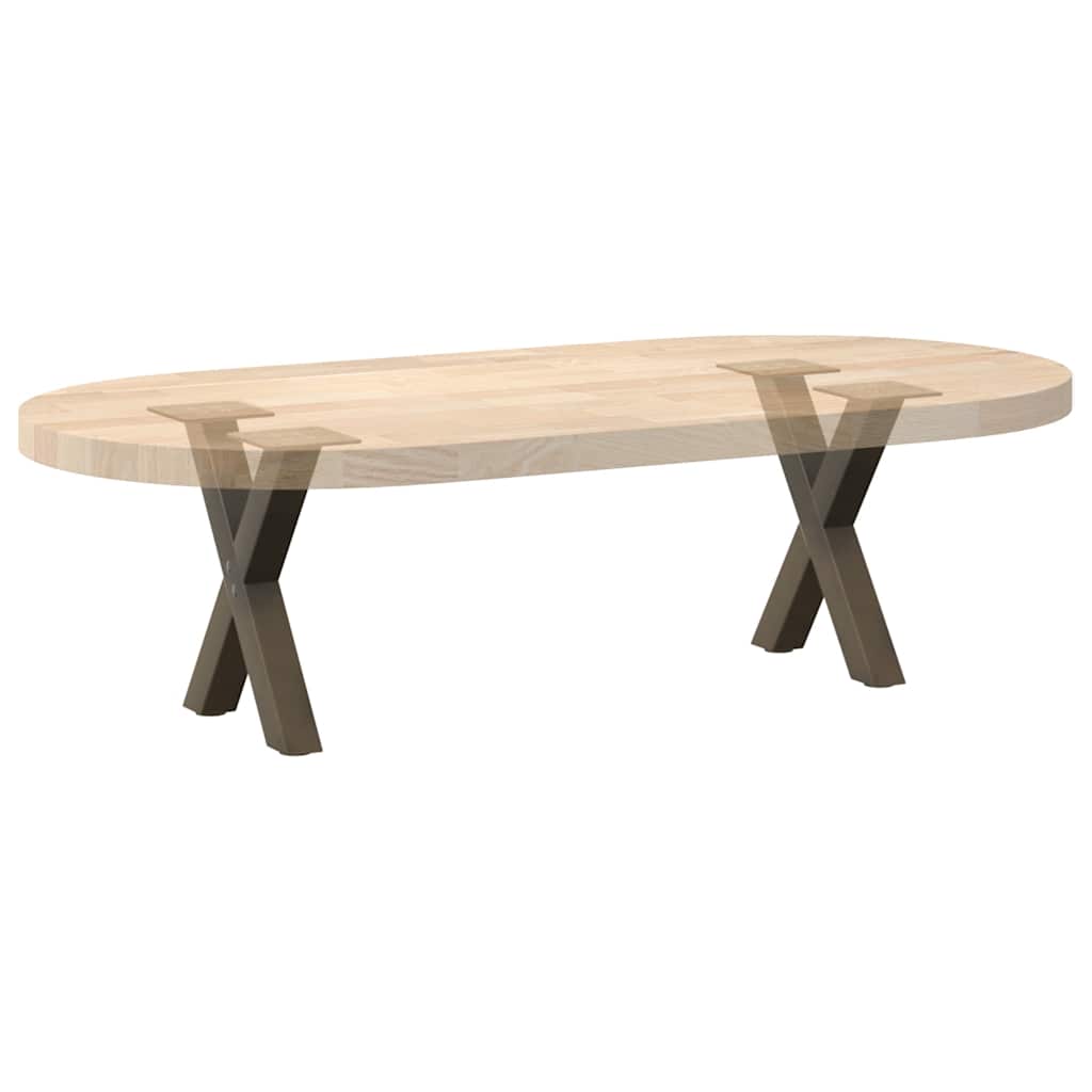 Noge za klub stolić u obliku slova X, 2 kom, prirodni čelik, 37 x (30-31) cm, čelik
