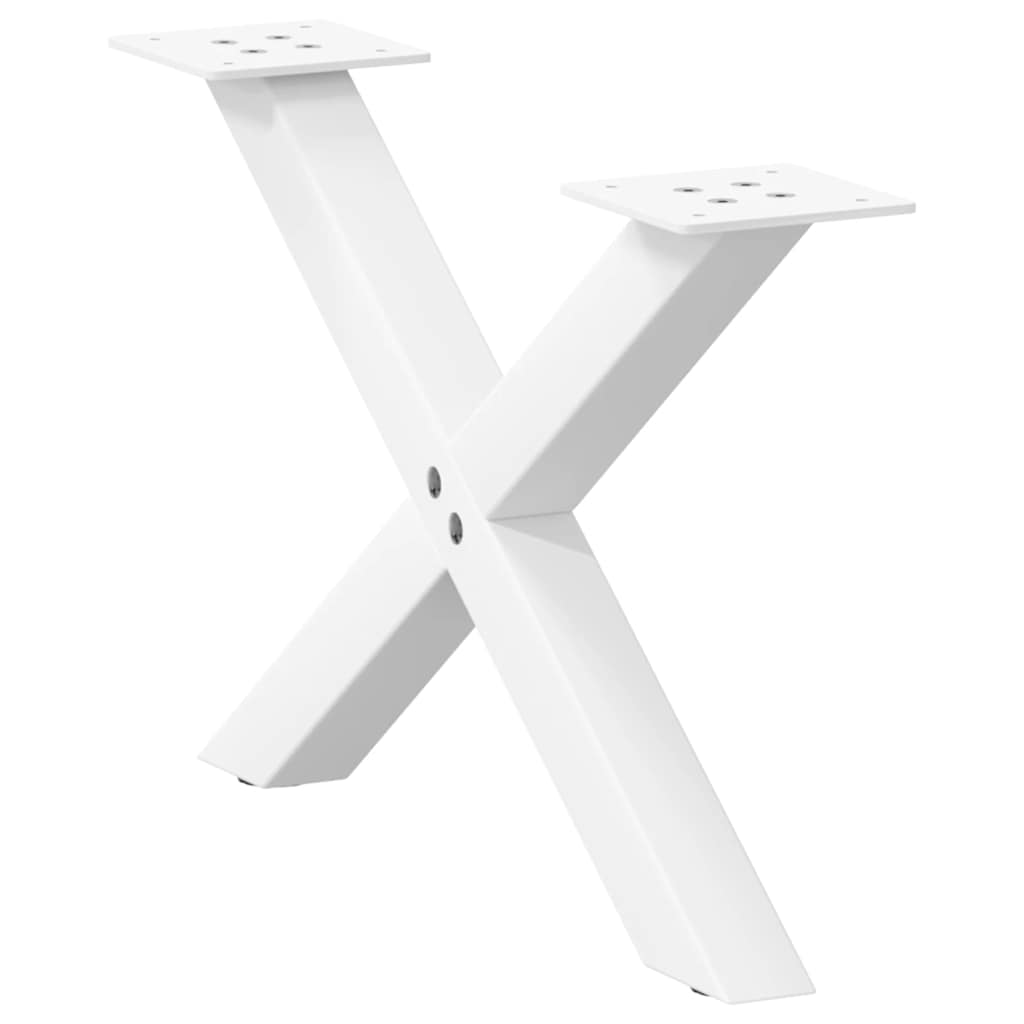Noge za klub stolić u obliku slova X, 2 kom, bijele, 50 x (30-31) cm, čelik
