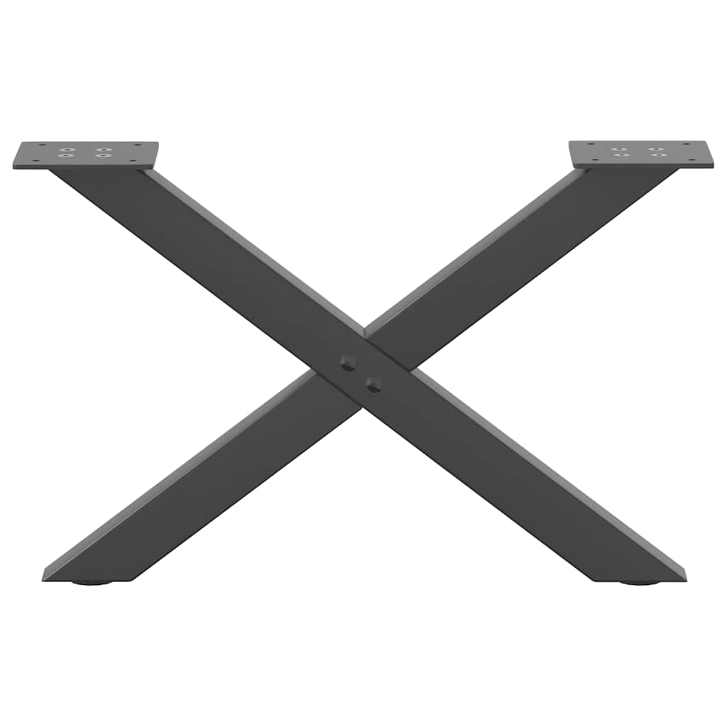 Noge za klub stolić u obliku slova X, 2 kom, antracit, 50 x (30-31) cm, čelik