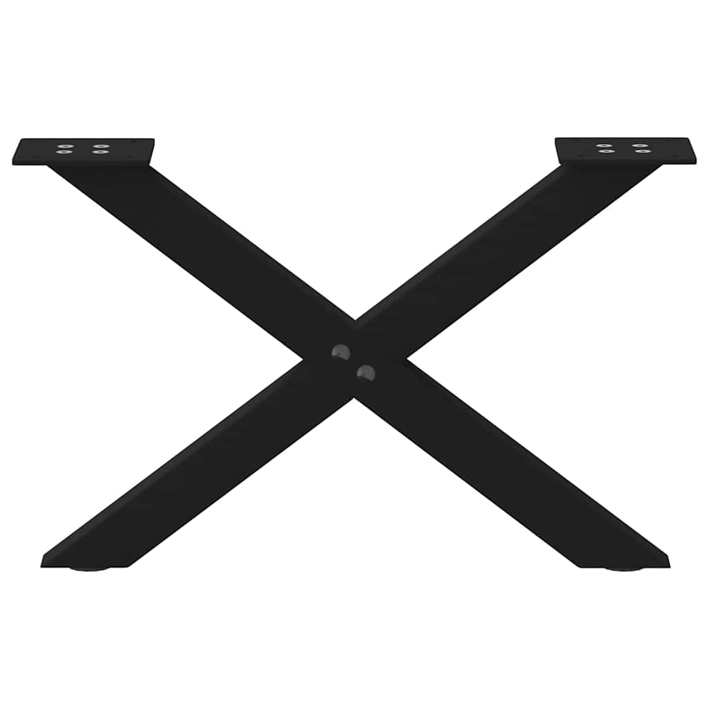 Noge za klub stolić u obliku slova X, 2 kom, crne, 60 x (30-31) cm, čelik