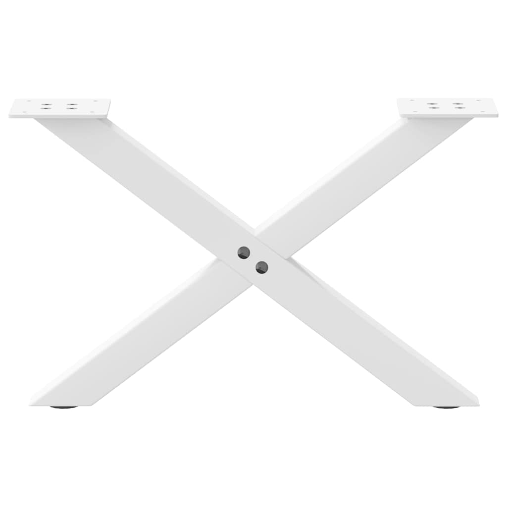 Noge za klub stolić u obliku slova X, 2 kom, bijele, 60 x (30-31) cm, čelik