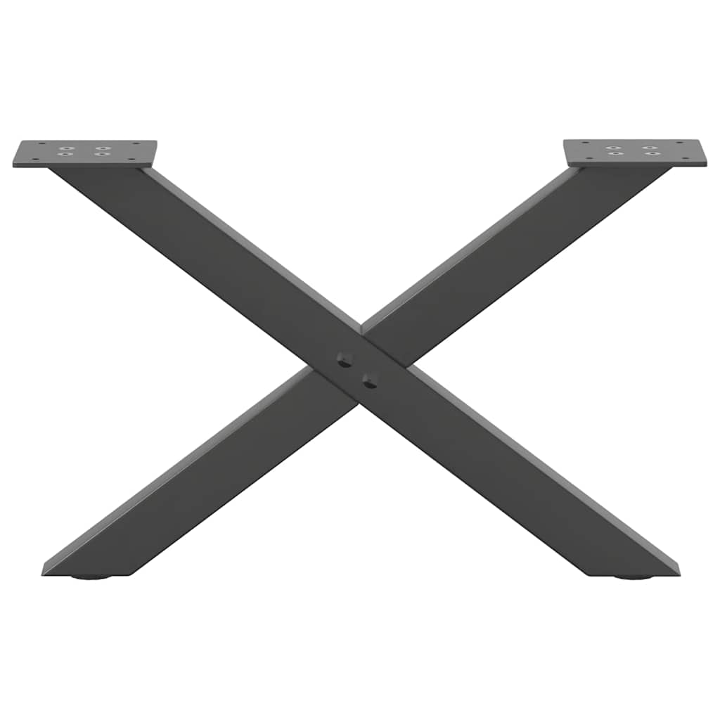 Noge za klub stolić u obliku slova X, 2 kom, antracit, 60 x (30-31) cm, čelik