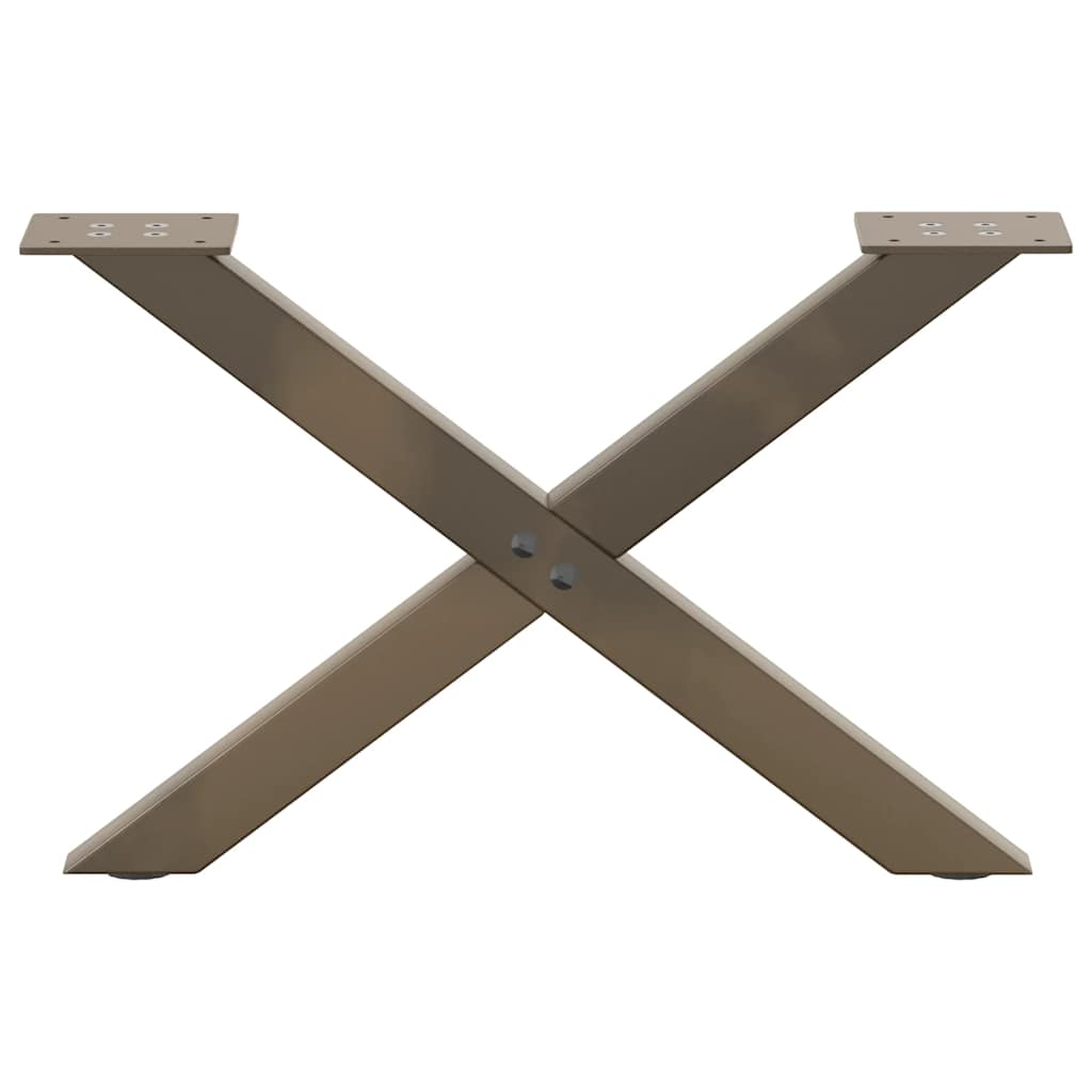 Noge za klub stolić u obliku slova X, 2 kom, prirodni čelik, 60 x (30-31) cm, čelik