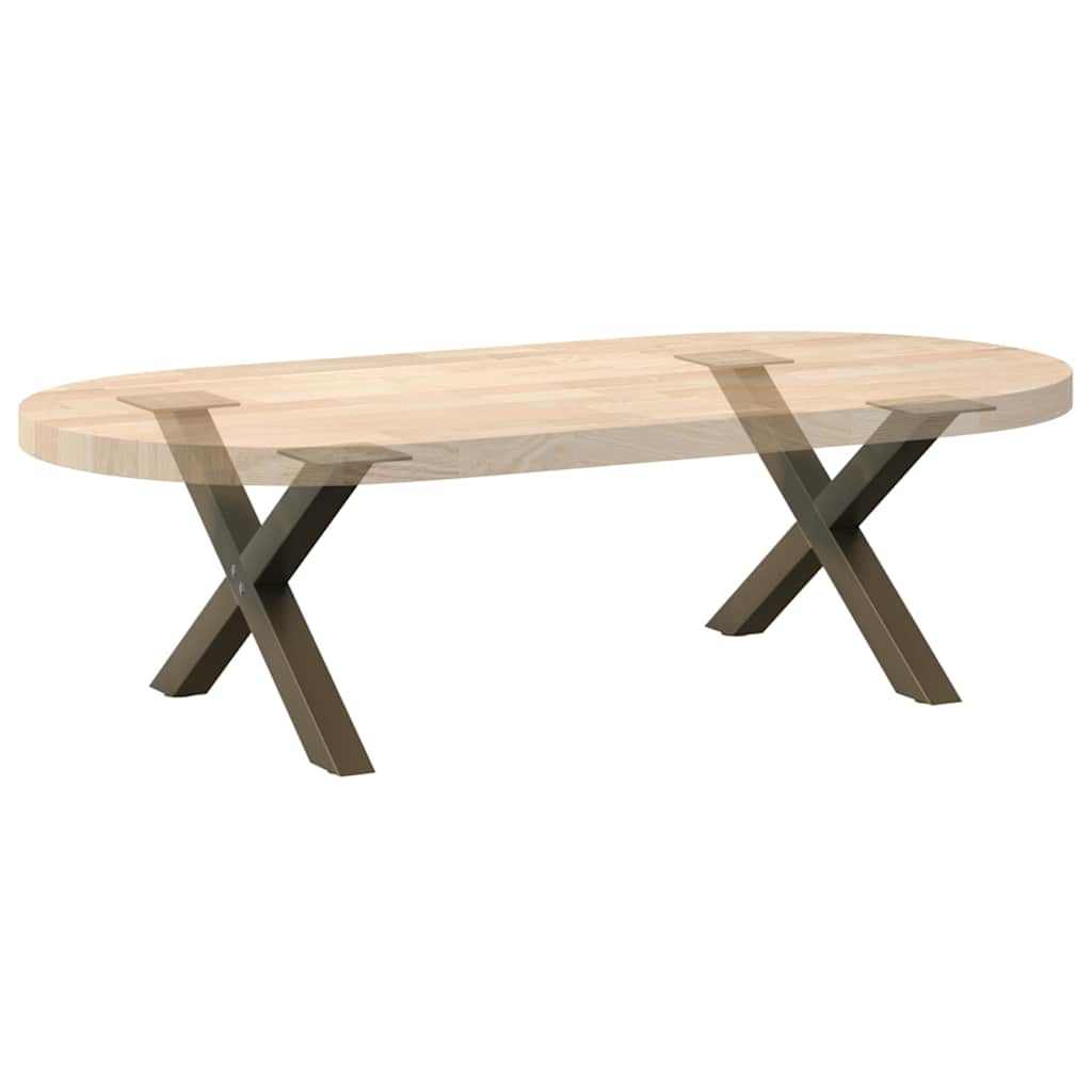 Noge za klub stolić u obliku slova X, 2 kom, prirodni čelik, 60 x (30-31) cm, čelik