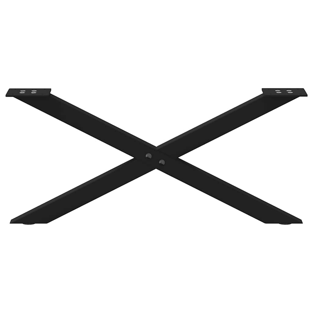 Noge za klub stolić u obliku slova X, 2 kom, crne, 70 x (30-31) cm, čelik