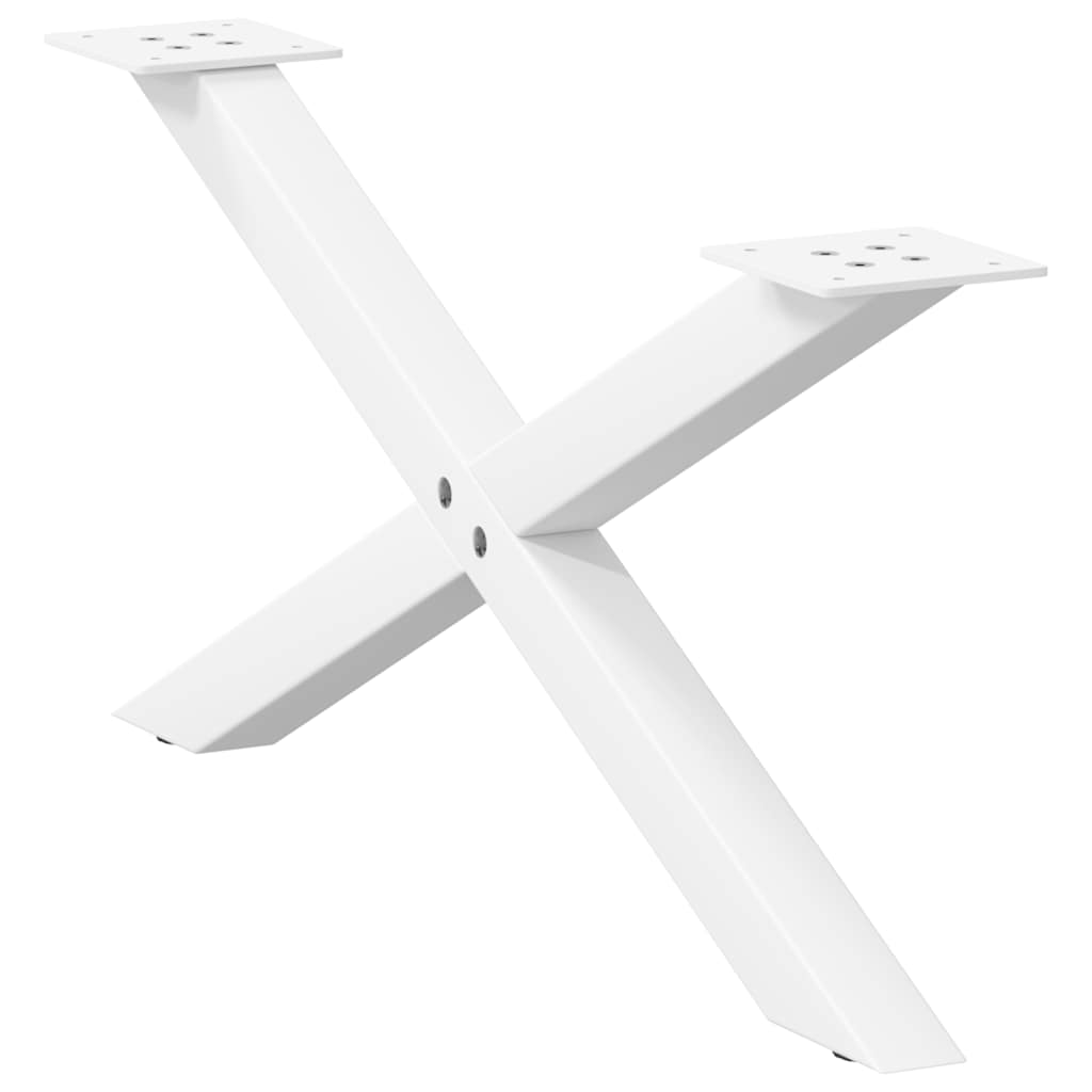 Noge za klub stolić X-oblik 2 kom Bijele 70 x (30-31) cm Čelik