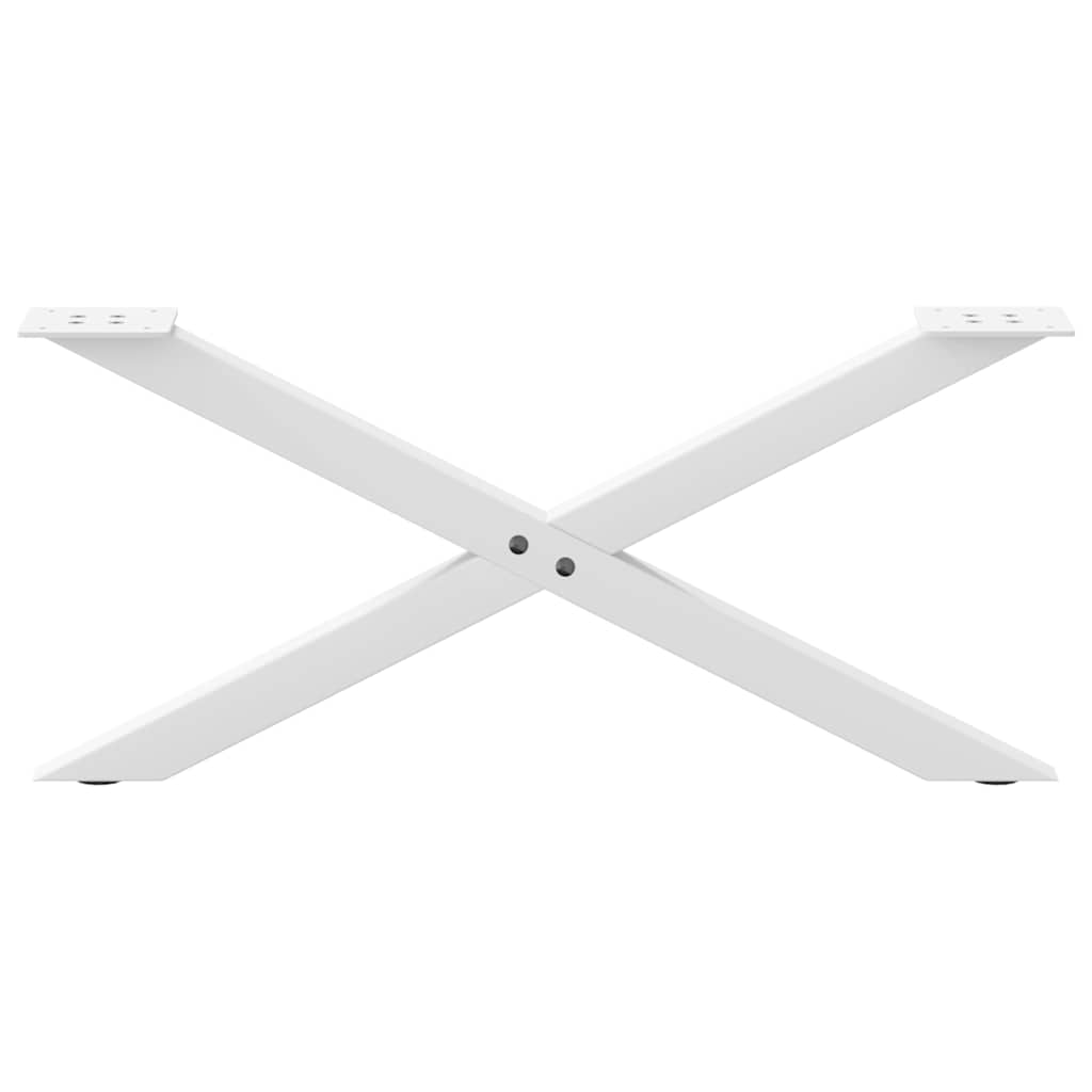 Noge za klub stolić X-oblik 2 kom Bijele 70 x (30-31) cm Čelik