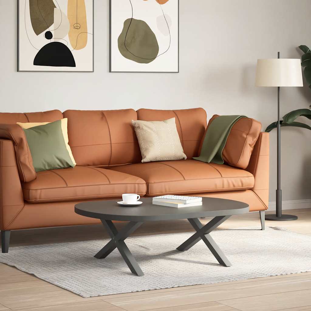 Noge za klub stolić u obliku slova X, 2 kom, antracit, 70 x (30-31) cm, čelik
