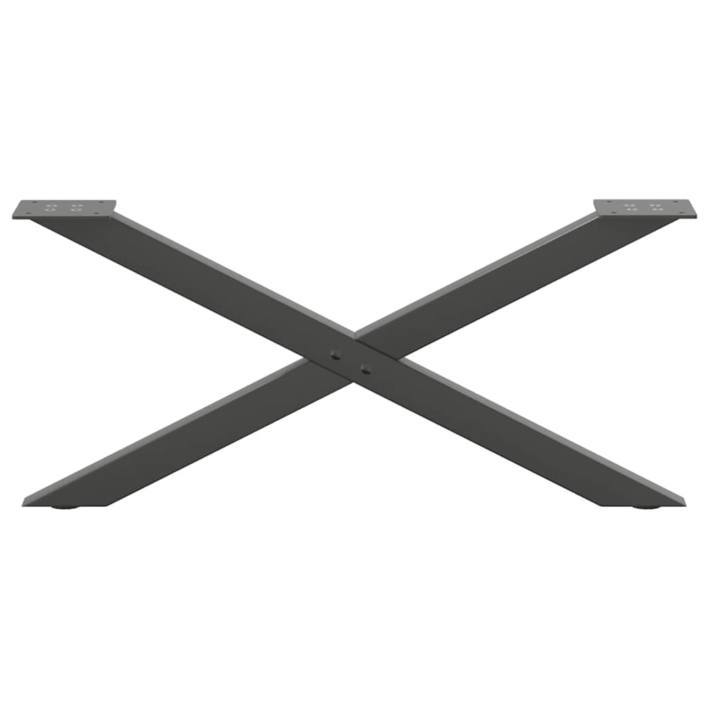 Noge za klub stolić u obliku slova X, 2 kom, antracit, 70 x (30-31) cm, čelik