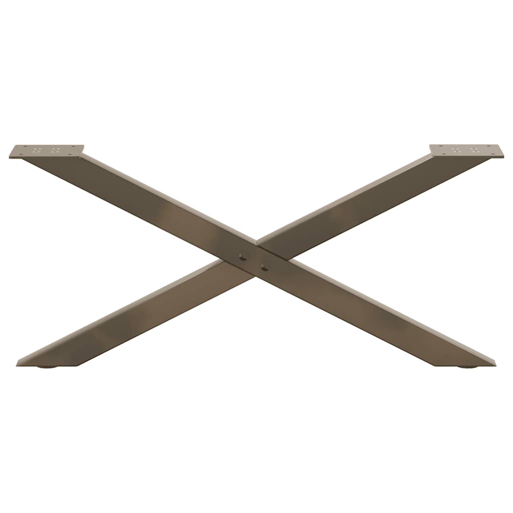 Noge za klub stolić u obliku slova X, 2 kom, prirodni čelik, 70 x (30-31) cm, čelik