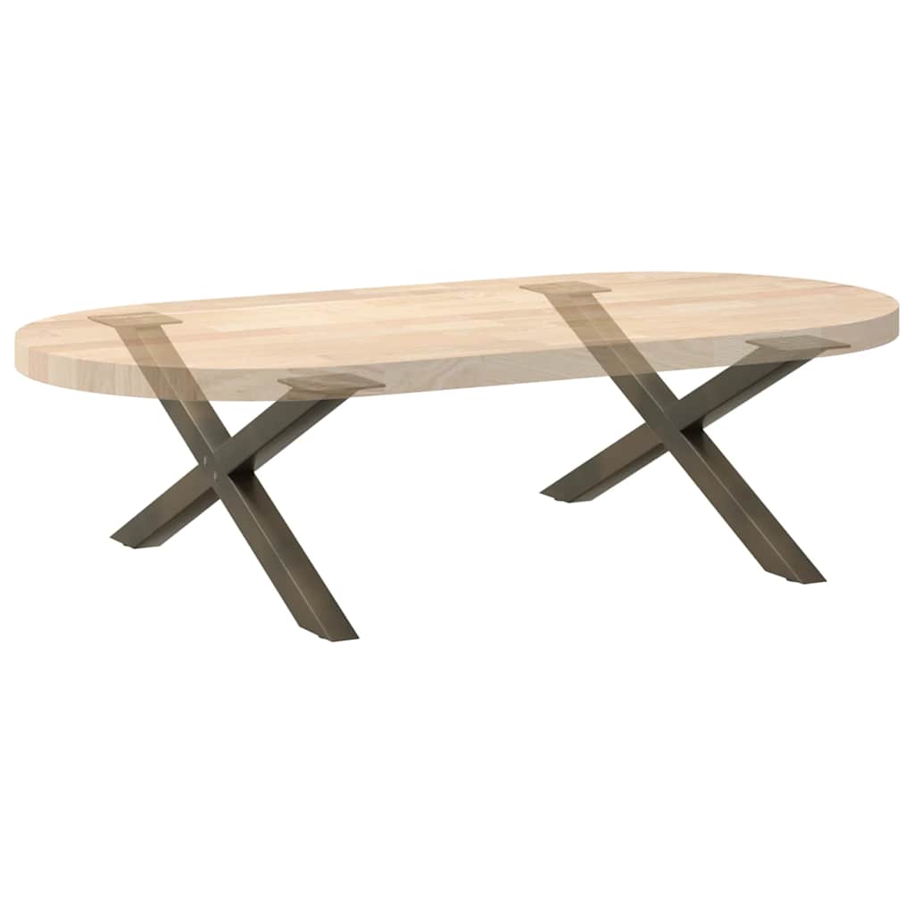 Noge za klub stolić u obliku slova X, 2 kom, prirodni čelik, 70 x (30-31) cm, čelik