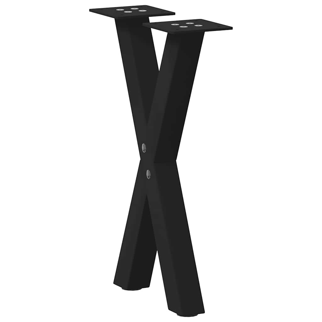 Noge za klub stolić u obliku slova X, 2 kom, crne, 28 x (42-43) cm, čelik