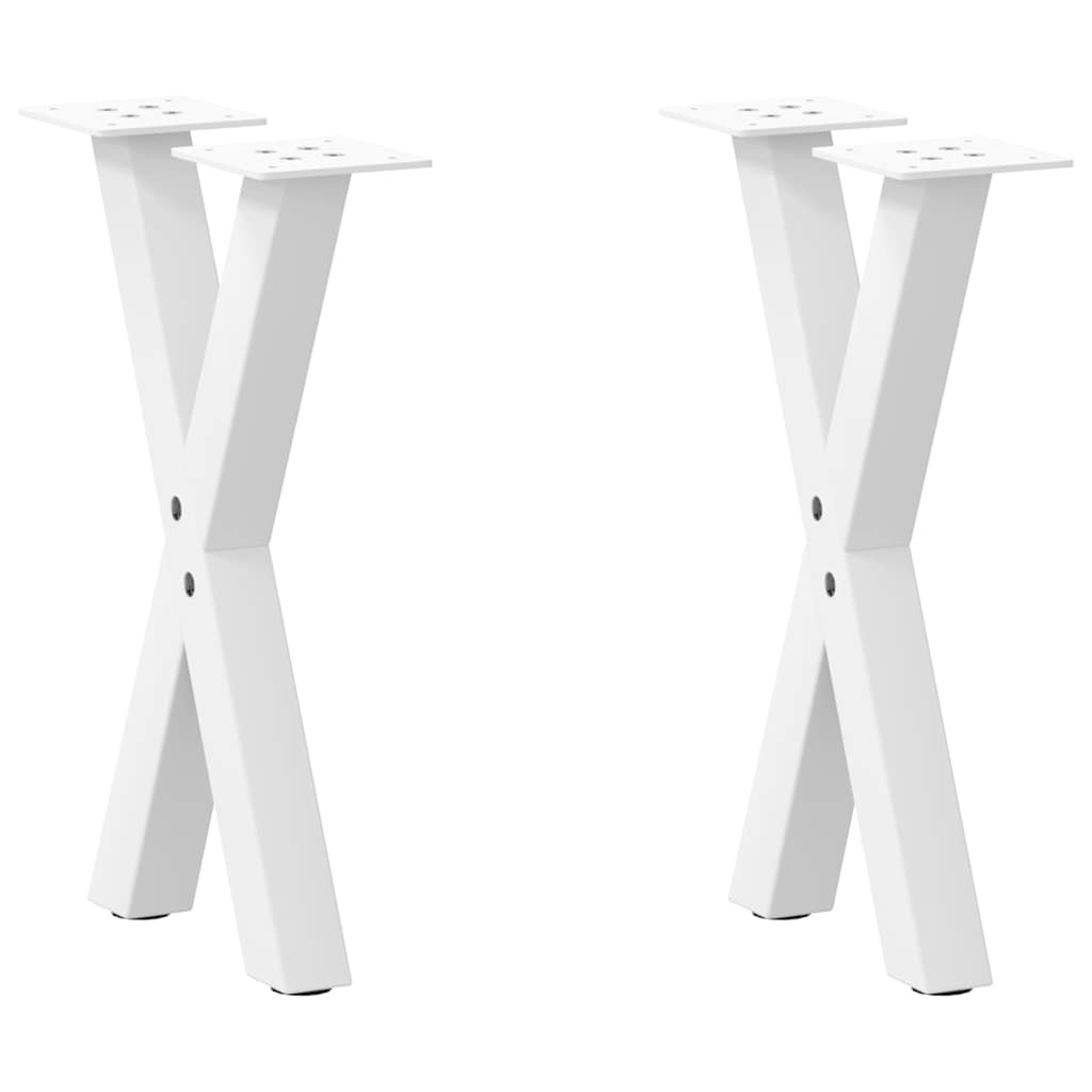 Noge za klub stolić u obliku slova X, 2 kom, bijele, 28 x (42-43) cm, čelik