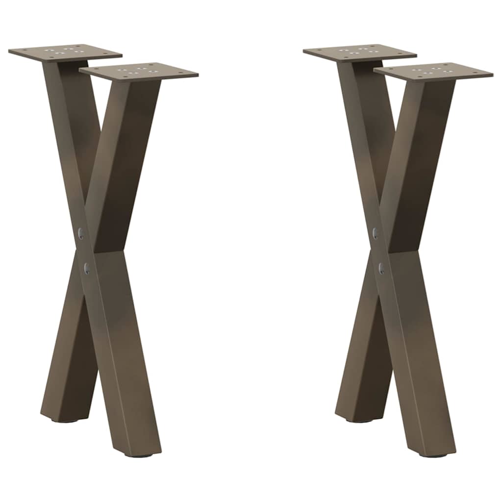 Noge za klub stolić X-oblik 2 kom Prirodni čelik 28 x (42-43) cm Čelik