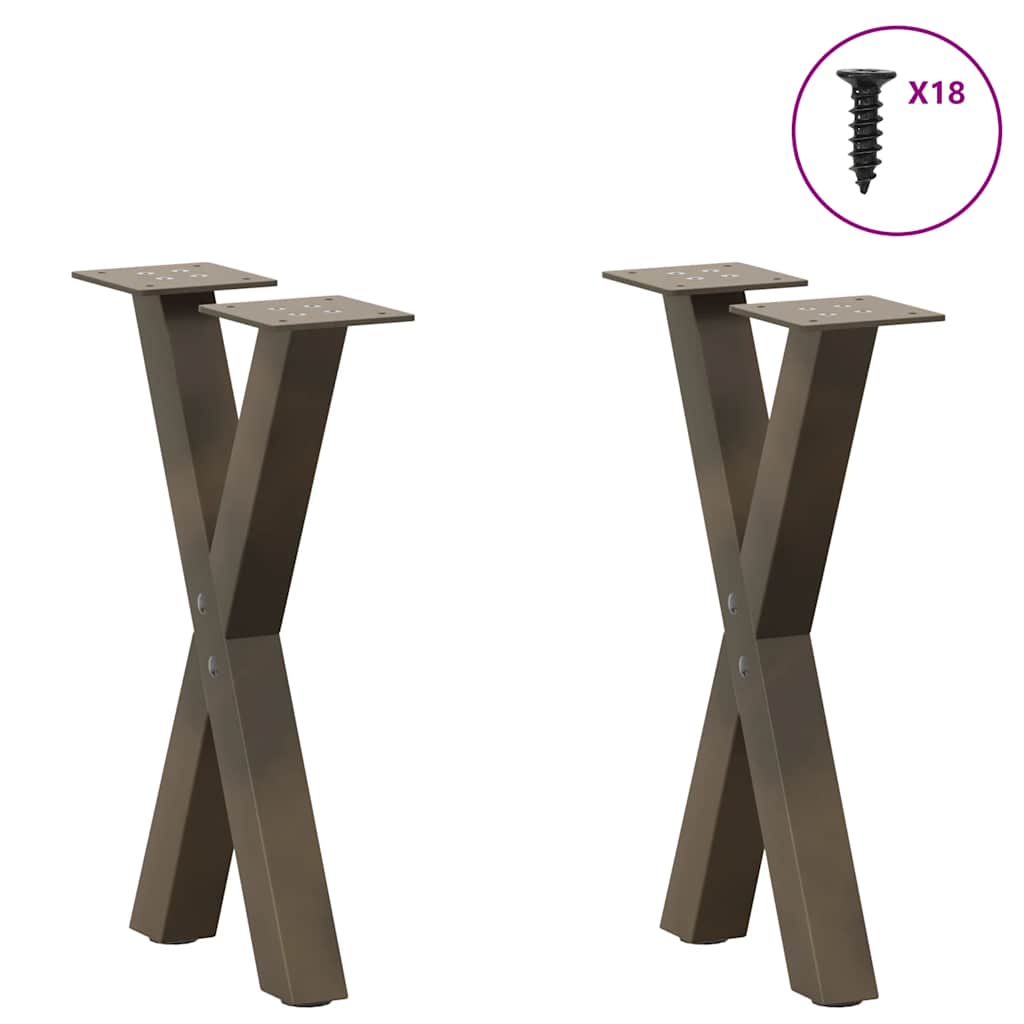Noge za klub stolić X-oblik 2 kom Prirodni čelik 28 x (42-43) cm Čelik
