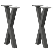 Noge za klub stolić u obliku slova X, 2 kom, antracit, 38 x (42-43) cm, čelik
