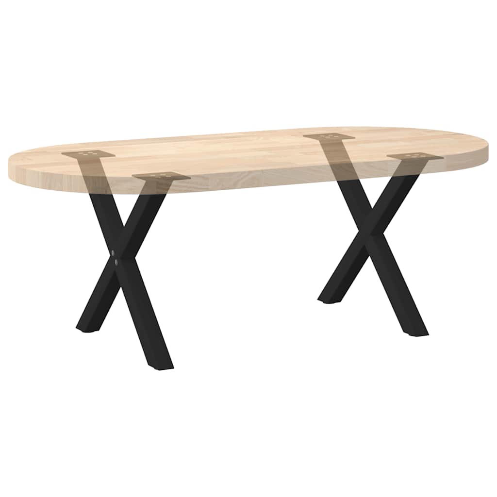 Noge za klub stolić u obliku slova X, 2 kom, crne, 50 x (42-43) cm, čelik
