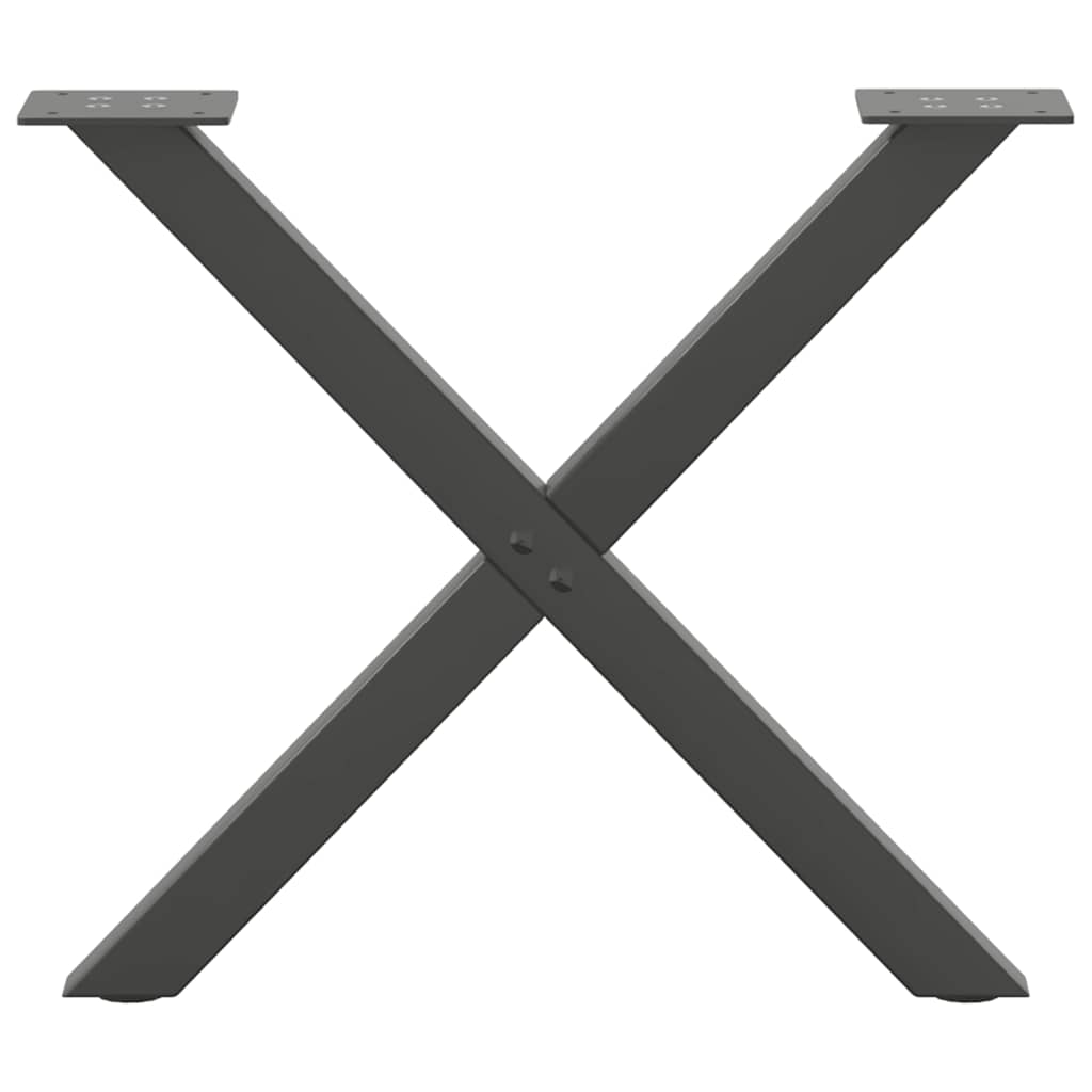 Noge za klub stolić u obliku slova X, 2 kom, antracit, 50 x (42-43) cm, čelik