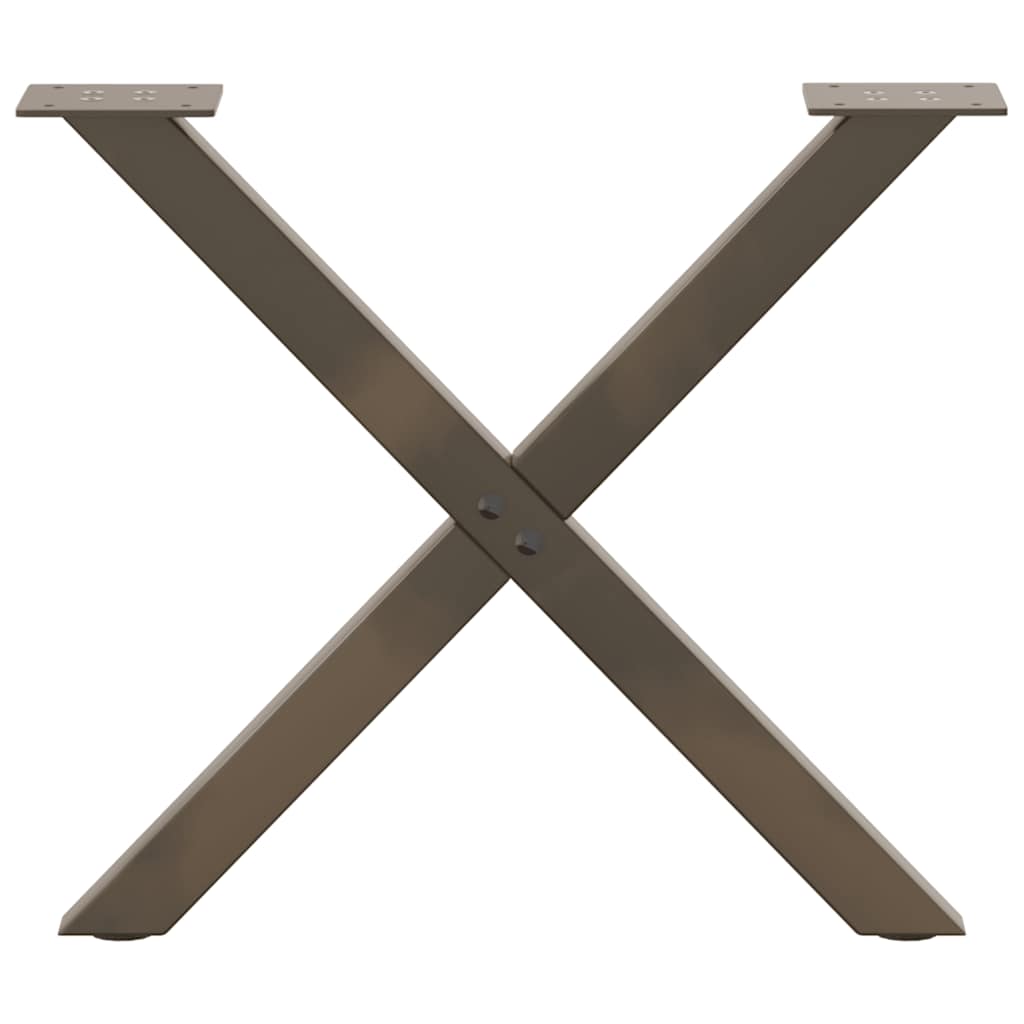 Noge za klub stolić u obliku slova X, 2 kom, prirodni čelik, 50 x (42-43) cm, čelik