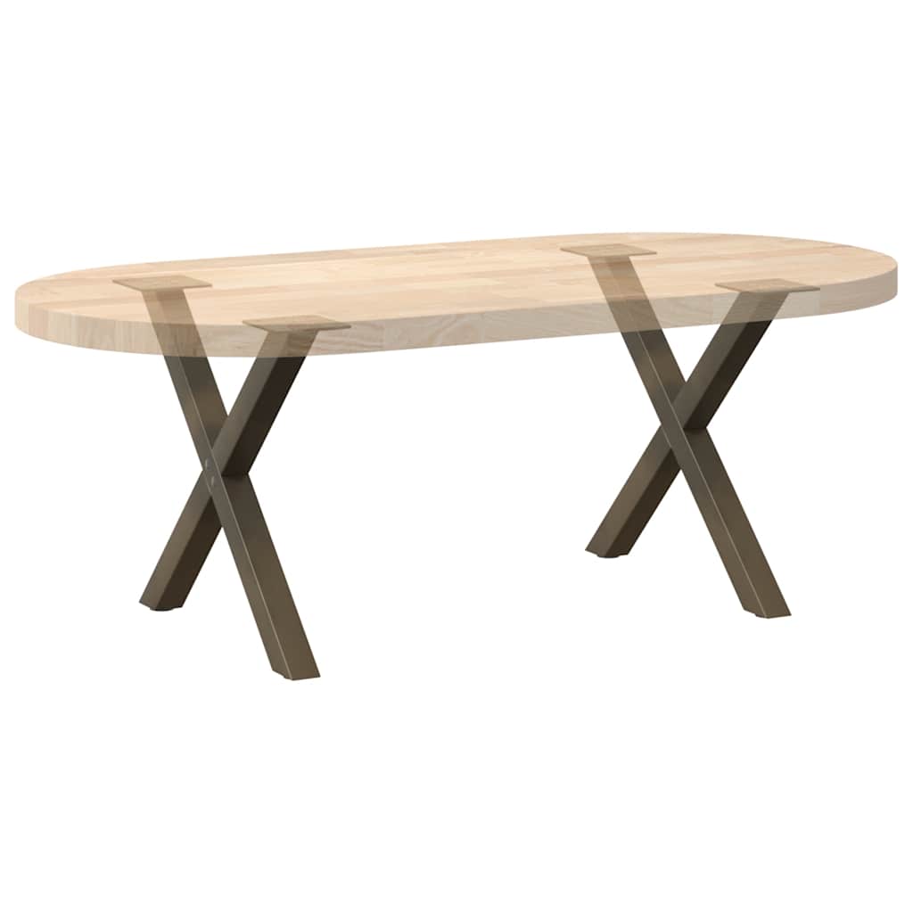 Noge za klub stolić u obliku slova X, 2 kom, prirodni čelik, 50 x (42-43) cm, čelik