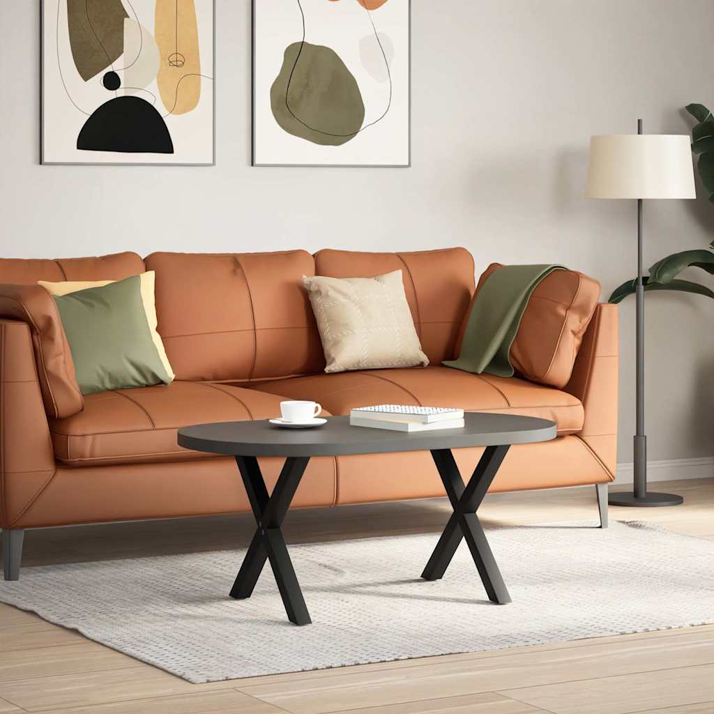 Noge za klub stolić u obliku slova X, 2 kom, crne, 60 x (42-43) cm, čelik