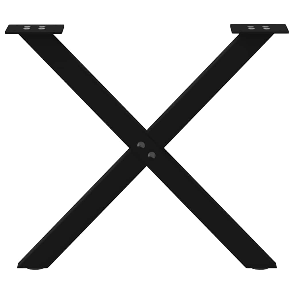Noge za klub stolić u obliku slova X, 2 kom, crne, 60 x (42-43) cm, čelik
