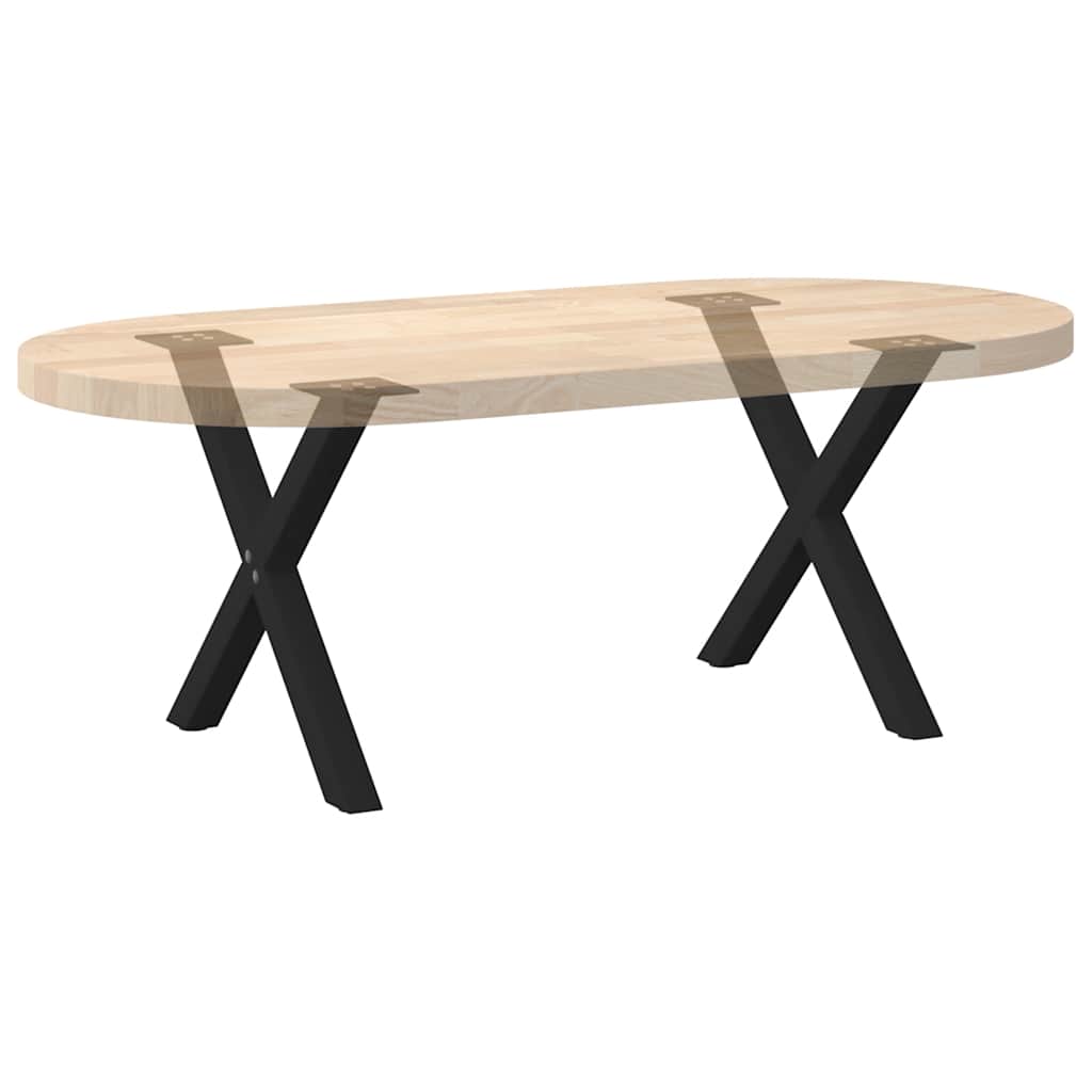 Noge za klub stolić u obliku slova X, 2 kom, crne, 60 x (42-43) cm, čelik
