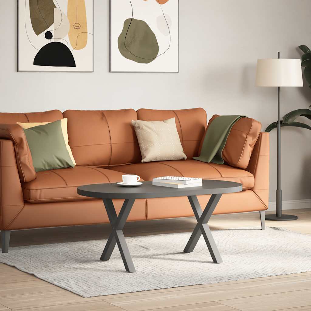Noge za klub stolić u obliku slova X, 2 kom, antracit, 60 x (42-43) cm, čelik